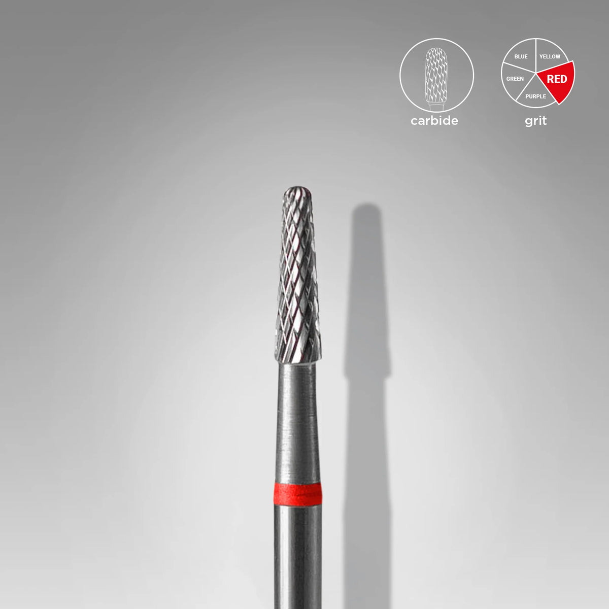 Embout en carbure, «cône» rouge, diamètre tête 2.3 mm / partie active 8 mm - Staleks Pro
